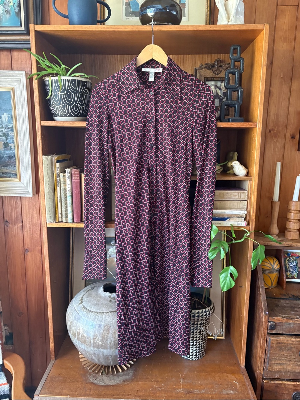 DVF Vintage Shirt Dress Retro Size 4